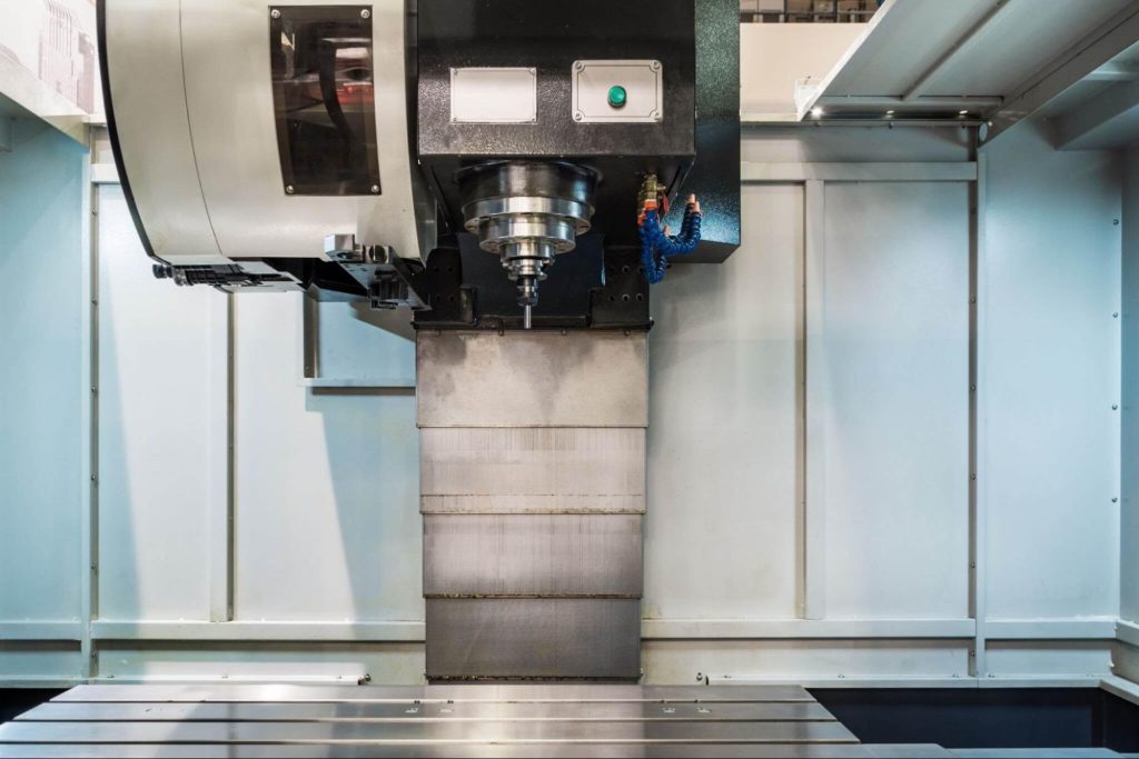 vertical machining center featuring a specialized spindle head
